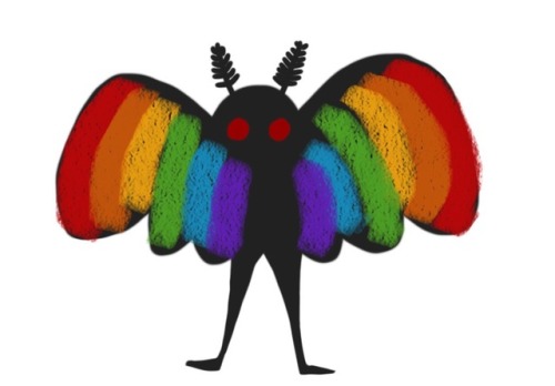 cryptidurie: gay pride moth(man) !