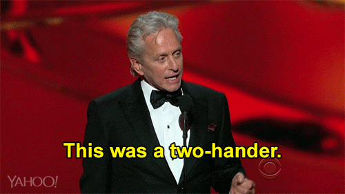 yahooentertainment:  Michael Douglas wins Lead Actor in a Miniseries and thanks “Behind the Candelabra” co-star Matt Damon, one pun after the other.