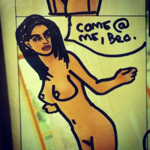 royallyoily:  One time, I did a bunch of drugs and drew all over an old playboy magazine.