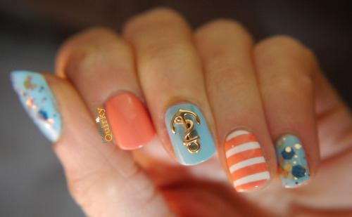 Bright Nautical Nail