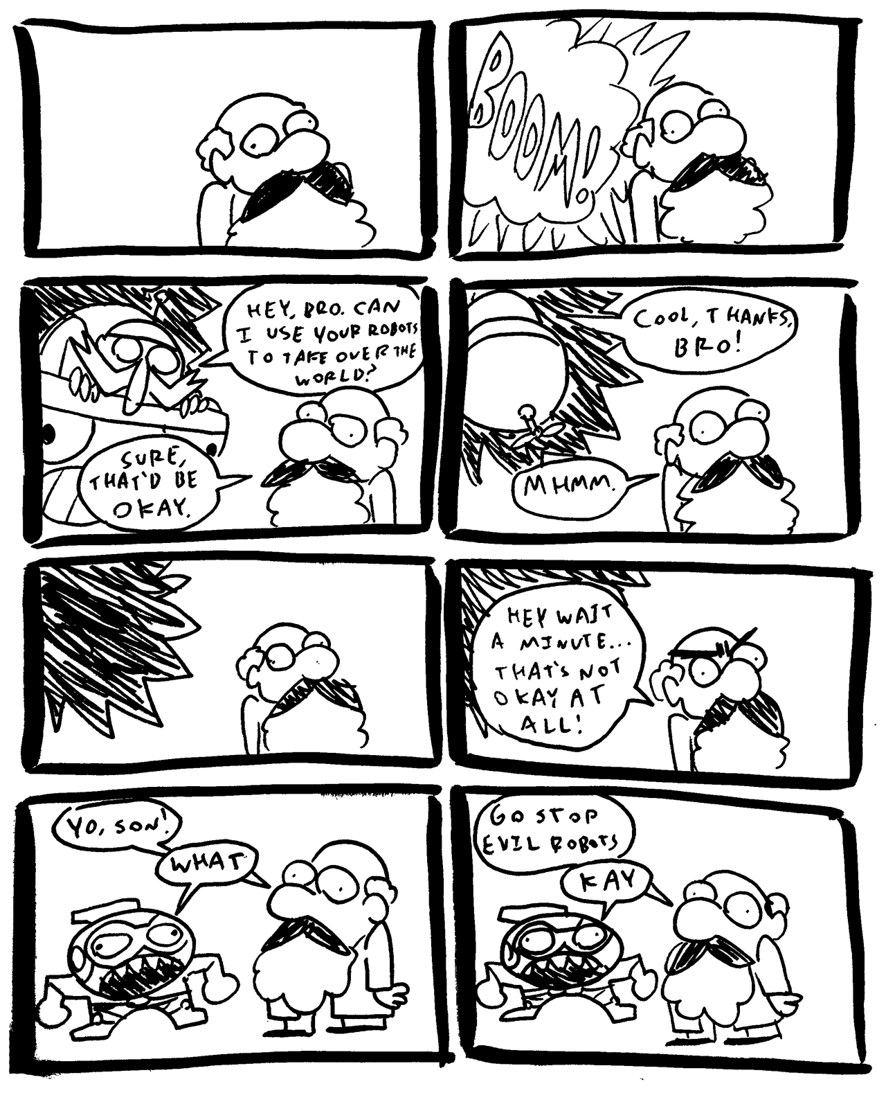 Here’s a dumb comic I made for school. My main goal was to make an, “Anti-Story”.