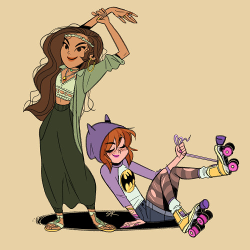 Jess & Babs street clothes