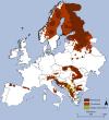 Bear range in Europe, 2000