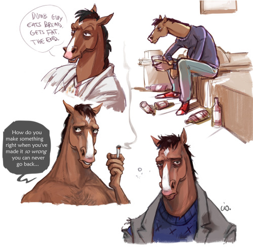 ciorane:some old bojacks i drew, since today the final episodes are out 