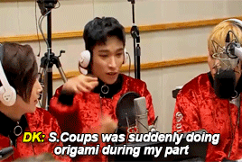 Dk: S.coups Was Suddenly Doing Origami During My Part