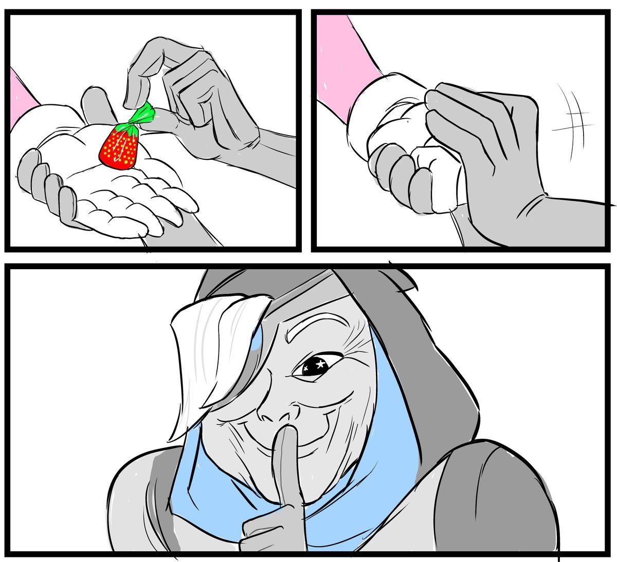 mafiamoll:  babyfairy:  inspredwood:  Ana emote where she doles out Candy. Holy shit