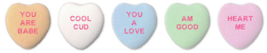 Candy Heart messages written by a neural network