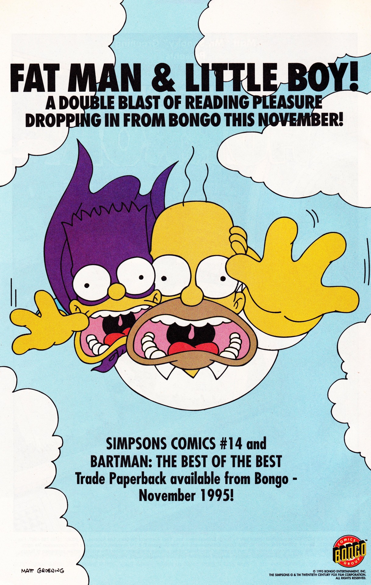 thecomicsvault:  1995 Bongo Comics House AD