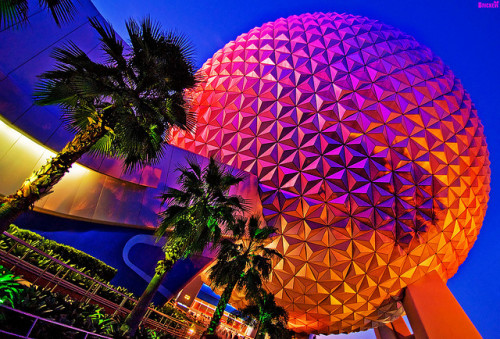 mainstreetelectricalparade:EPCOT Center’s SpaceShip Earth @ 11mm by Tom Bricker