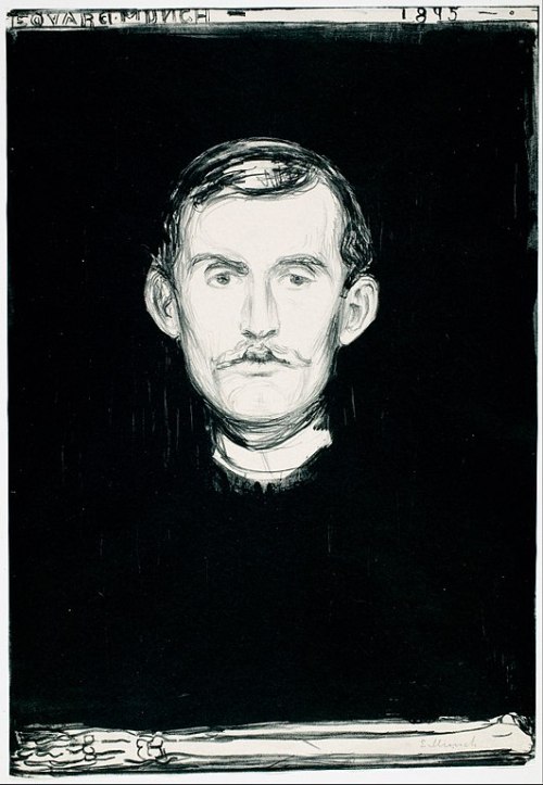 spoutziki-art:Edvard Munch - Self-Portrait (1895)