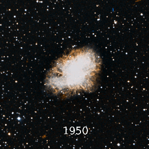 Expansion of Crab Nebula (M1) Waaay back in 1054, a star in the constellation Tauras exploded in a d