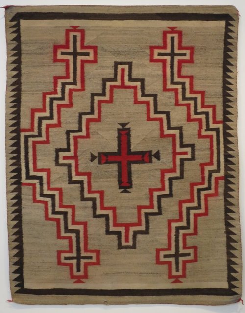 Navajo rug from Ganado, Arizona.  Artist unknown; ca. 1910.  Now in the Honolulu Museum of Art.