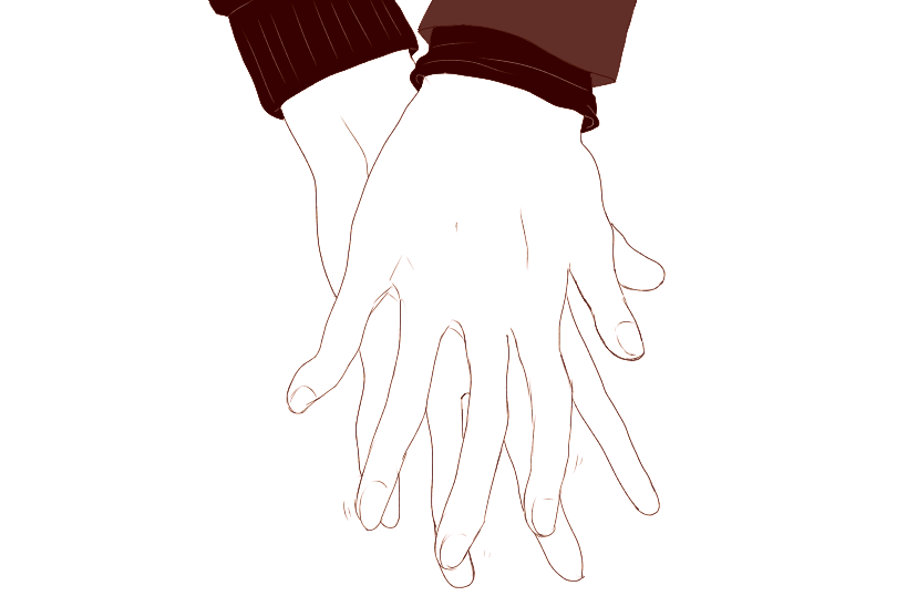 scottissue:   Holding hands to warm up from the cold.  Little fluffy Ereri comic,