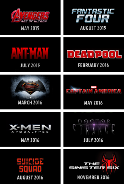 lmnpnch:  Upcoming comic book movies 2015-2019 