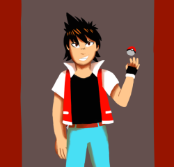 azidoazide-art:pokemon trainer red would