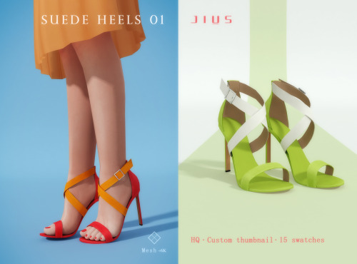 Colour Block Collection Part I [Jius] Suede Heels 01 15 swatchesSuitable for basic gameHave custom t