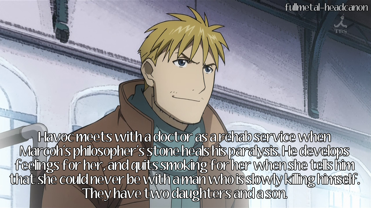 fullmetal-headcanon:    Havoc meets with a doctor as a rehab service when Marcoh’s