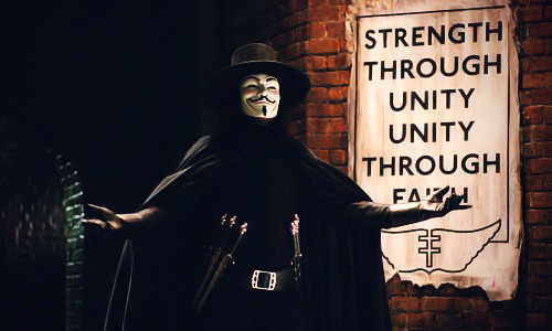 davvidtennant:  “Behind this mask there is more than just flesh. Beneath this mask there is an idea... and ideas are bulletproof.”    