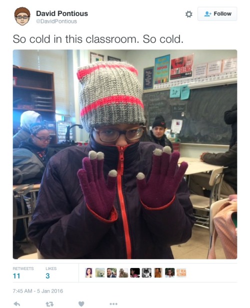 afatblackfairy:  thatfuckingscorpio:  stayingwoke:  think-progress:  Despite Frigid Winter Temperatures, Students Are Waking Up To Unheated Classrooms  What in the world?  Why have school then.   NYC does this shit too and its horrible.  This happened