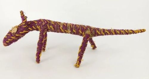 newguineatribalart:Dog sculptures by aboriginal artists from Tjanpi Desert Weavers. Great proje