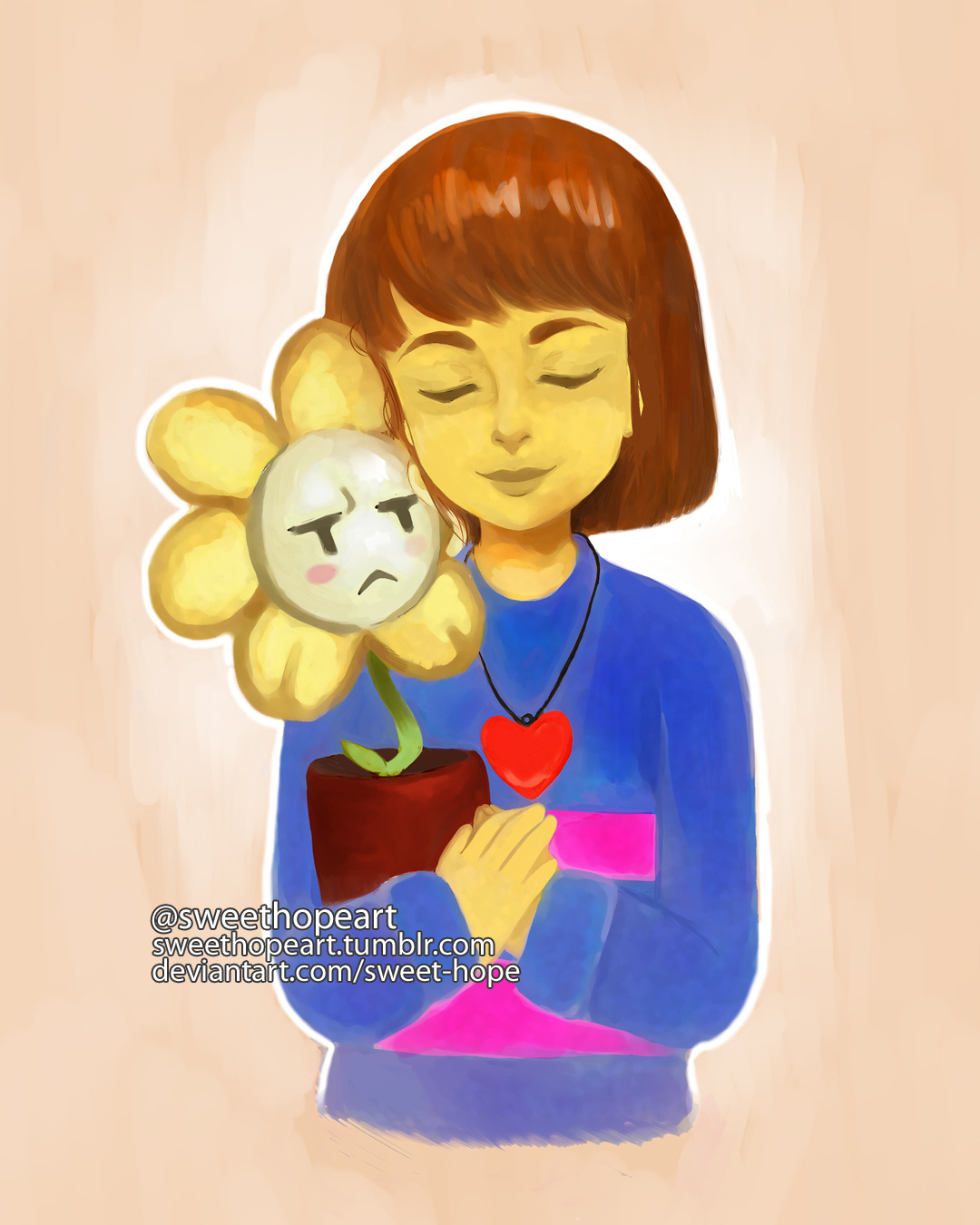 Sweet-Hope's art blog — Frisk and Flowey from Undertale I'm sorry for