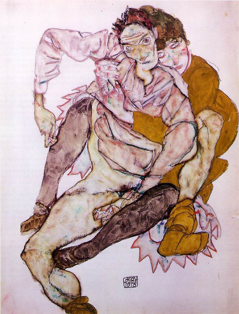 lyghtmylife:  Schiele, Egon [Austrian Expressionist Painter, 1890-1918]Seated Couple