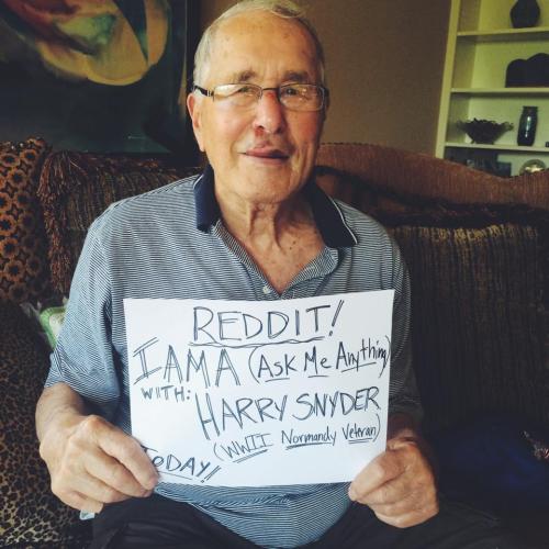 http://www.reddit.com/r/IAmA/comments/28hhrf/iama_92yearold_wwii_normandybattle_of_the_bulge/ ASK HA