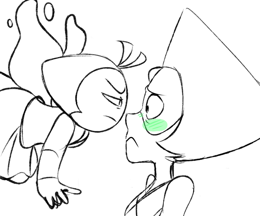 nomidot: You almost tumbled my rocks! Peridot had very intense encounters with Aquamarine