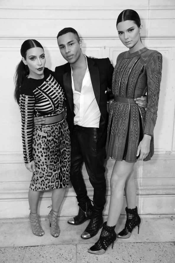 kimkanyekimye:  Kim Kardashian West, Olivier Rousteing, &amp; Kendall Jenner