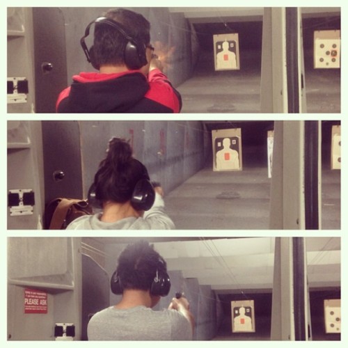 Not bad for family bonding. #famtime #shootingrange #breakyoself #firsttime (at American Shooting Ce