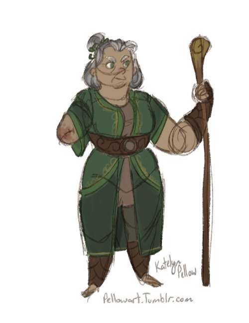 D&D One of my PC’s grandmother’s who is a Druid elder for a nomadic clan. She lost her arm in a 