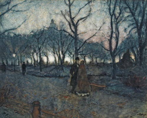 Le Parc Nocturne  -   Peter Alexanrovitch ‘Pierre Nilouss’Ukrainian, 1869–1943Watercolor and gouache