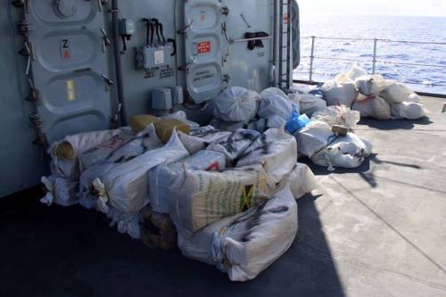 Sailors from HMS Lancaster have dealt a further blow to the drugs trade after seizing cannabis and c