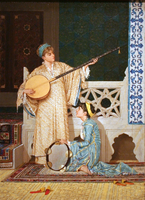 Two Musician Girls, 1880 by Osman Hamdi Bey (Turkish, 1842–1910)