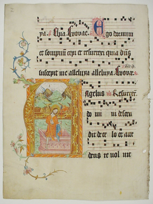 Manuscript Leaf with Initial A, from a Gradual, Medieval ArtGift of Miss Alice M. Dike, in memory of