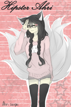 ask-ahri-senpai:  (I stayed up ll night finishing this, which means i didn’t sleep at all since yesterday, i need sleeping pills…XD. i was looking up korean fashion clothes,  and i was thinking ahri while looking some, so i wasn’t sure this style