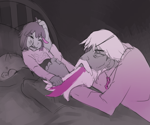 the-chokey:AU where isshin dyes his beard to make ryuuko feel more normal because she gets beat up a