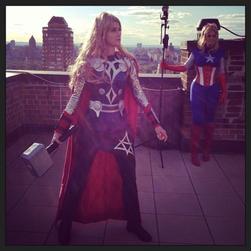 janinekspendlove:Getting #photobombed by #captainamerica makes for a good #photoshoot. :D I can’t wa