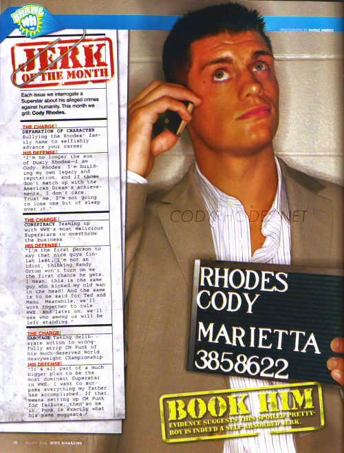 crossing-rhodes:  Cody Rhodes in WWE Mags. adult photos
