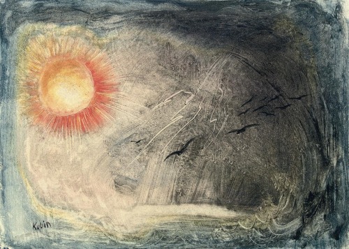 viennacalls:  Alfred Kubin (Austrian, 1877-1959) Kataclysmus, 1905-1906   25,4 x 36,3 cm, Gouac