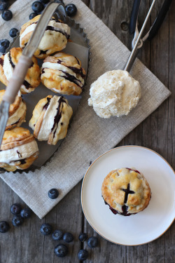 sweetoothgirl:    Blueberry Pie Ice Cream Sandwiches   