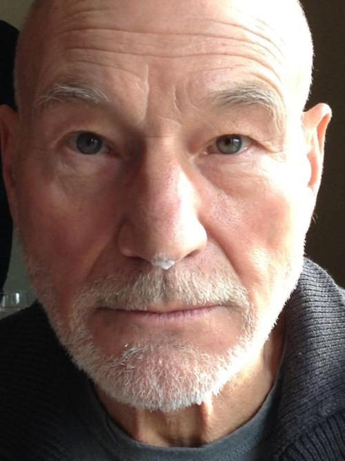 rocketfists:  eddplant:  breannaclassic:  So Patrick Stewart’s twitter is the cutest thing ever.  Did he hire a twitpiccer or does he have extremely accommodating friends  If Patrick Stewart asks you to take a picture of him looking triumphant in a