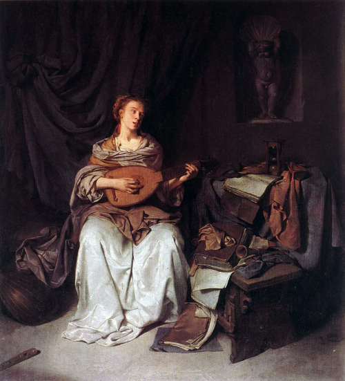 Cornelis BegaWoman Playing a Lute1664-65