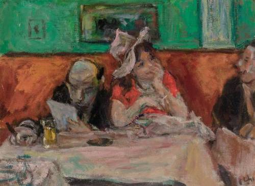 Russian Tea Room (1972). Robert Philipp (American, 1895-1981). Oil on canvas.Philipp paint