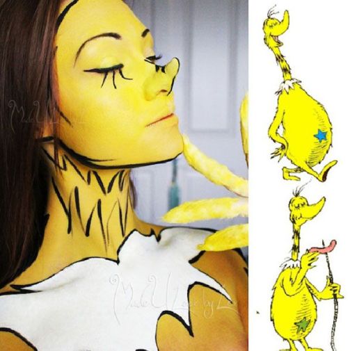 aberleenm: Make up artist Lex Fleming did this series of Dr. Seuss body art