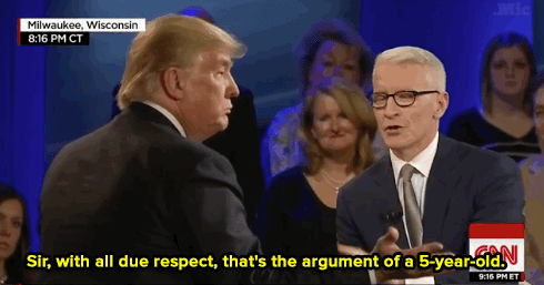 roysyesterdayjam:  micdotcom:  Watch: Trump then tries to weasel out of it by deflecting