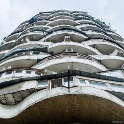 socialistmodernism:7,Collective Housing Tower for small family units, 29/2 Arheolog Ion Casian-Suruceanu, Chisinau, Moldova, built between 1978-84,  Architect Oleg Vronschii