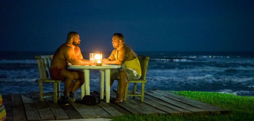 noodlesandbeef:  On our last night at the boutique hotel, big pup surprised me with a wonderful candlelit dinner overlooking the beach.  It was so warm I ate dinner shirtless.Ceviche, grilled octopus, and some white fish I could not identify.  Absolutely