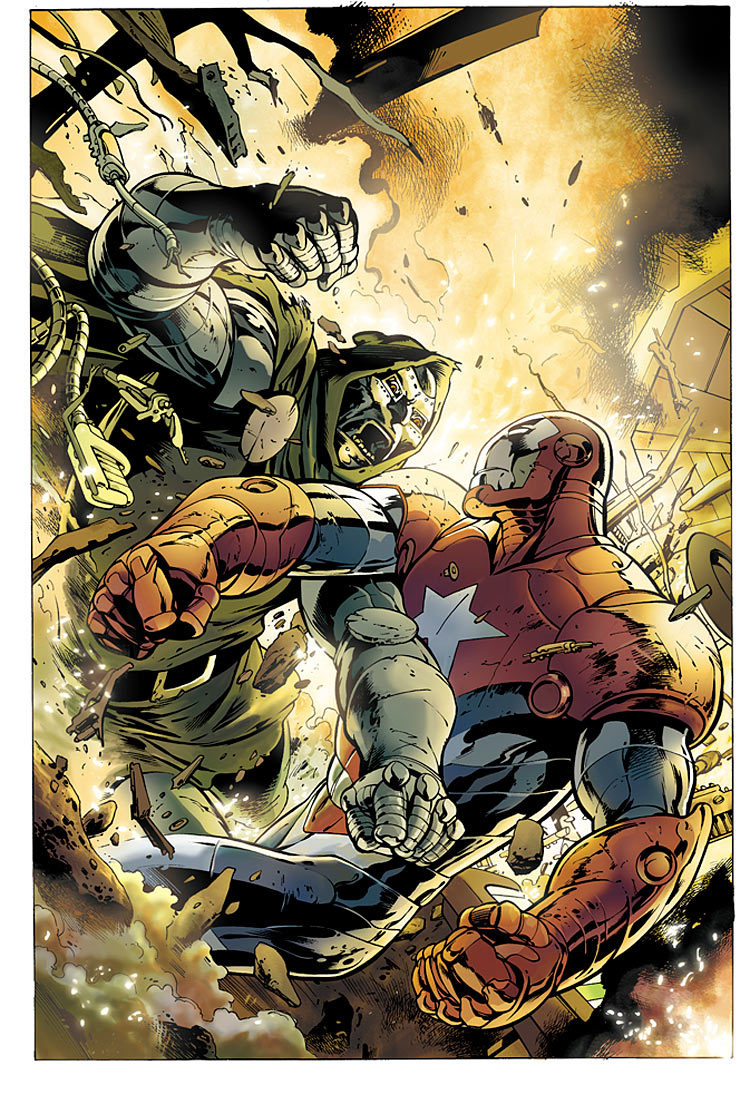 westcoastavengers:  Dr. Doom Vs Iron Patriot by Alan Davis