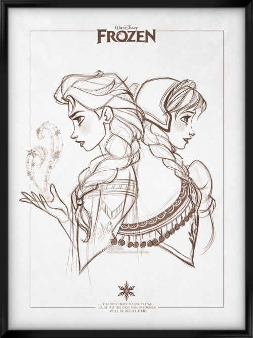 artofdavidkawena:  “You don’t have to live in fear, cause for the first time in forever, I will be right here”.  Queen Elsa and Princess Anna fro Disney’s Frozen.Join me on facebook for more: http://www.facebook.com/david.kawenaDK.  